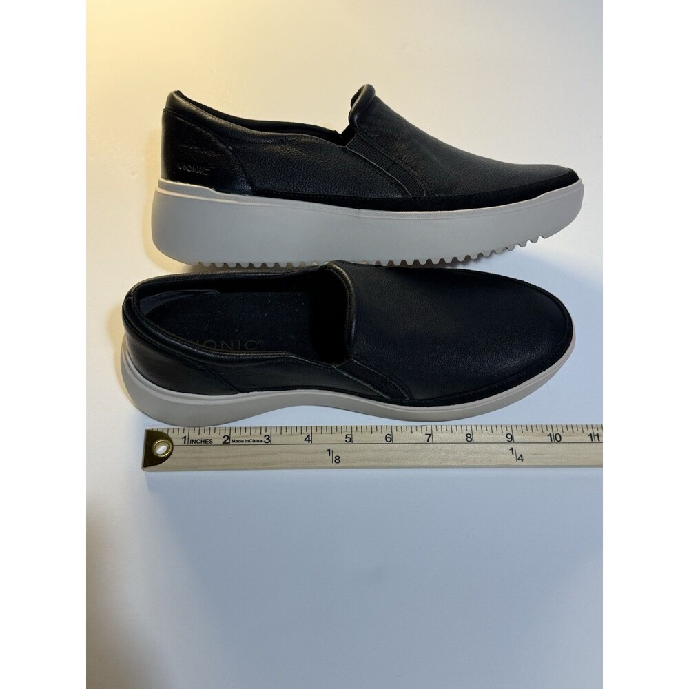 Vionic Platform Slip On Shoes Womens Size 9 Black Leather Kearny Sneaker - Picture 14 of 14